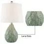 Maxax Table Lamps Ceramic Nightstand Lamps Set of 2 with White Shade Bedside Desk Lamps for Bedroom, Living Room, Office,Green Finish