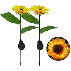 JHBOX Sunflower Decorative Solar Lights Outdoor Garden Stake, Patio Garden Solar Lights Outdoor, Sunflower Solar Garden Lights, Outdoor Patio Garden Sunflower Decor(2 Pack)