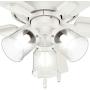 HUNTER 52152 Crestfield Indoor Low Profile Ceiling Fan with LED Light and Pull Chain Control, 42'', Fresh White