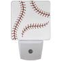 Vdsrup Baseball Night Light Set of 2 Sports Ball Lace Plug in LED Nightlights Auto Dusk-to-Dawn Sensor Lamp for Bedroom Bathroom Kitchen Hallway Stairs