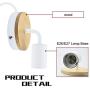 Luxvista White Wooden Vintage Base Lamp for E26 Screw Base Bulb Wall Mounted Light Fixture Morden White Wall Sconce (Bulb NOT Included 1-Pack)