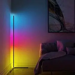 Corner Floor Lamp Variable Color LED Floor Lamp RGB with Remote Control for Living Room Bedroom Atmosphere Standing Indoor Light Fixtures