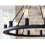Lacey Black Wagon Wheel Chandelier 28'' Wide Modern Industrial Rustic Open Round Frame LED 12-Light Fixture for Dining Room House Island Entryway Bedroom Living Room - Franklin Iron Works