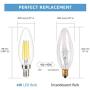 Candelabra LED Bulbs Filament Dimmable Vintage Edison Light Bulb Chandelier,Daylight 5000k,40 Watt Equivalent,400 Lumen,E12 Base,6 Pack