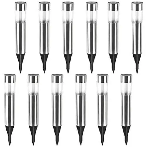 Solar Pathway Lights Outdoor,12-Pack Waterproof Solar Lights Outdoor Stainless Steel Painted Solar Light for Garden,Yard,Lawn Solar Pathway Lights Outdoor,12-Pack Waterproof Solar Lights Outdoor Stainless Steel Painted Solar Light for Garden,Yard,Lawn