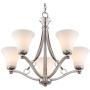 Bollyn Brushed Nickel Chandelier 26 1/2'' Wide Modern Curved Arms White Glass 5-Light Fixture for Dining Room House Foyer Kitchen Island Entryway Bedroom Living Room - Possini Euro Design