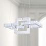 Maxax Crystal Chandelier 3 Squares LED Pendant Light for Dining Room, Living Room