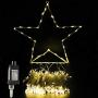 PUHONG Christmas Decoration Star Lights Outdoor,317 LED 16.4Ft Christmas Tree Toppers String Lights[8 Modes& Waterproof] for Halloween Xmas New Year Holiday Birthday(Iron) (Warm White)