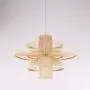 LITFAD Multi Tiers Ceiling Pendant Light 1 Light LED Pendant Lamp Modern Handmade Bamboo Hanging Light for Dining Room Restaurant Living Room - Beige, 16'' (40 cm)
