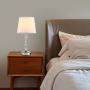 CLK Crystal Table Lamp with 2 USB Charging Ports, Modern Bedside Lamp with K9 Crystal, USB Table Lamp for Bedroom, Living Room, Children Room, Office (Bulb Included)