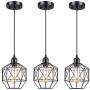 JYMTT Lighting,3 Lights Industrial Style Ceiling Island Pendant Lighting, Matte Black, Bulb Not Included