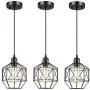 JYMTT Lighting,3 Lights Industrial Style Ceiling Island Pendant Lighting, Matte Black, Bulb Not Included