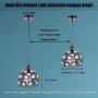 Crystal Pendant Light Mini Crystal Chandelier Lighting Metal Ball Lampshade Flush Mount Ceiling Lighting with Adjustable Hanging Cord for Kitchen Island Dining Room Bedroom Bar ,E26 Base,Black