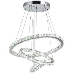 HOMCOM Modern Crystal Led Chandelier Multi-Angle with Remote Control Dimmable Light, Living Room Decor