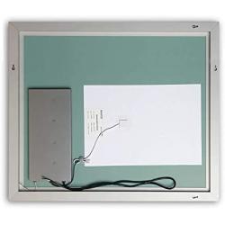 B&C 30x36 Inch LED Lighted Makeup Mirror For Bathroom Vanity With Touch Bottom For Color Temperature, Brightness&Defogger, Ultra-Thin Wall Mounted Mirror With High Lumen, Vertical/Horizontal(MD043036)