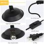 HAITRAL Plug in Wall Lamps Set of 2- Farmhouse Wall Sconces with Plug in Cord and Buttun Switch, Industrial Wall Light Fixtures Plug in for Bedroom, Living Room, Farmhouse, Bathroom Vanity-Black