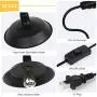HAITRAL Plug in Wall Lamps Set of 2- Farmhouse Wall Sconces with Plug in Cord and Buttun Switch, Industrial Wall Light Fixtures Plug in for Bedroom, Living Room, Farmhouse, Bathroom Vanity-Black