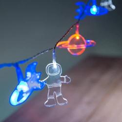 Lights4fun, Inc. Astronaut, Rocket & Planet Battery Operated LED Indoor Kids Bedroom String Lights