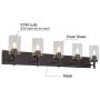 VINLUZ 5 Lights Bathroom Vanity Light Fixture Oil Rubbed Bronze Sconces Wall Lighting Modern Industrial Indoor Wall Mounted Lamp, Farmhouse Style Wall Light for Kitchen Hallway Dining Room