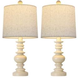 BOBOMOMO Tradition 20.5“ Table Lamp Set of 2 for Living Room Bedside Desk Lamps Bedroom Nightstand Vintage Lamps Linen Washed