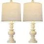 BOBOMOMO Tradition 20.5“ Table Lamp Set of 2 for Living Room Bedside Desk Lamps Bedroom Nightstand Vintage Lamps Linen Washed
