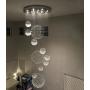 12-Light Modern Raindrop Crystal Chandeliers Living Room Spiral Staircase Lighting Crystal Balls Large High Ceiling Light Fixture for Hallway Foyer 102''