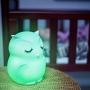 LumiPets LED Owl Battery-Operated/USB-Powered Silicone Night Light for Kids with 9 Tap-to-Activate Colors