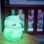 LumiPets LED Owl Battery-Operated/USB-Powered Silicone Night Light for Kids with 9 Tap-to-Activate Colors