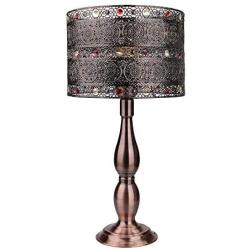 18 inch Tall DIY Industrial Art Deco Retro Creative All Metal Table Lamps Bedroom, Tootoo Star Large Bronze Baroque Vintage Lights for Living Room