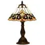 Tiffany Style Retro Baroque Lamp Table Light 12 Inches Wide Hand-Cut Stained Glass Desk Antique Night Light and Antique Brass Finish Metal Lamp Base for Living Room Restaurant Office EFFORTINC.COM