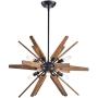 Modern Farmhouse Chandelier Suitable for Living and Dining Rooms. Open Style Ceiling Light Fixture Provides Multidirectional Lighting. Sputnik Pendant Lamp with Rustic Wood Arms Creates Timeless Feel.
