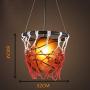 Creative Basketball Hanging Light Fixtures Pendant Lighting Chandelier Lamps, Ceiling Lights with Glass Lampshade for Children Bedroom Reataurant Bar Shops