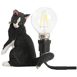 Wangda ❊gr8iejierg Luxury Mini Cat-Table Lamps, for Bedroom Bedside Living Room Wall Sconce Light Black/White,Mini Cat Desk Lamp Lights(US) (C)
