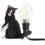 Wangda ❊gr8iejierg Luxury Mini Cat-Table Lamps, for Bedroom Bedside Living Room Wall Sconce Light Black/White,Mini Cat Desk Lamp Lights(US) (C)