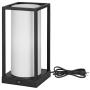 DEWENWILS Dimmable Table Lamp, Touch Control Bedside Lamp with 2.1A USB Port, LED Dimmable Bulb Included, Fabric Shade, Black Metal Finish, Modern Nightstand Lamp for Living Room, Bedroom