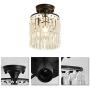 Semi Flush Mount Crystal Chandelier，Modern Black Ceiling Light Fixture，Ceiling Lamp for Farmhouse Hallway Entryway Kitchen Dining Room Closet