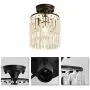 Semi Flush Mount Crystal Chandelier，Modern Black Ceiling Light Fixture，Ceiling Lamp for Farmhouse Hallway Entryway Kitchen Dining Room Closet
