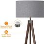 LEPOWER Wood Tripod Floor Lamp, Mid Century Standing Lamp, Modern Studying Floor Light for Living Room, Bedroom and Office, Flaxen Lamp Shade with E26 Lamp Base LEPOWER Wood Tripod Floor Lamp, Mid Century Standing Lamp, Modern Studying Floor Light for Living Room, Bedroom and Office, Flaxen Lamp Shade with E26 Lamp Base