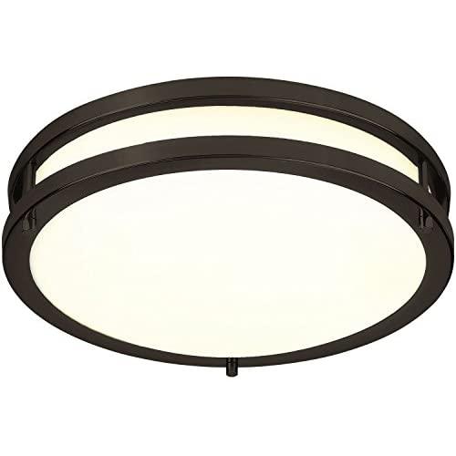 LB72120 LED Flush Mount Ceiling Light, 12 inch, 15W (150W Equivalent) Dimmable 1200lm, 3000K Warm White, Oil Rubbed Bronze Round Lighting Fixture for Kitchen, Hallway, Bathroom, Stairwell