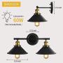 Industrial Bathroom Vanity Wall Light Fixtures,Farmhouse Vintage Wall Sconces,Black Rustic Vanity Lighting for Bathroom Bedroom Kitchen Living Room(2 Lights)