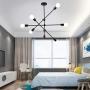 Ganeed Sputnik Chandelier,6 Lights Modern Pendant Light,Industrial Vintage Black Flush Mount Ceiling Light Fixtures for Dining Room Kitchen Island Bedroom