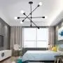 Ganeed Sputnik Chandelier,6 Lights Modern Pendant Light,Industrial Vintage Black Flush Mount Ceiling Light Fixtures for Dining Room Kitchen Island Bedroom