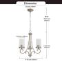 Lucidce 3-Light Modern Chandeliers with Clear Glass Shades, Dining Room Light Brushed Nickel Finish Farmhouse Lighting Fixtures Ceiling Adjustable Chain Hanging Pendant Lights for Kitchen Island