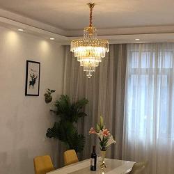 Gdrasuya10 Modern Ceiling Light K9 Crystal Chandelier, Modern Chandelier Crystal Fixture Pendant Ceiling Lamp Modern Chandelier Lighting for Living Room, Dining Room and Hallway etc, Gold