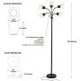 Brightech Medusa Modern LED Floor Lamp – Contemporary Multi Head Standing Reading Lamp for Living Room, Bedroom, Kids Room - Includes 5 LED Bulbs and 5 White & Colored Interchangeable Shades – Black