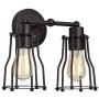 JONATHAN Y JYL7420A Florence 12.5'' 2-Light Metal Vanity Light Industrial,Contemporary,Transitional 2200K Edison 25W Bulbs, Reversible, for Bedroom Livingroom Bathroom Hallway, OilRubbedBronze