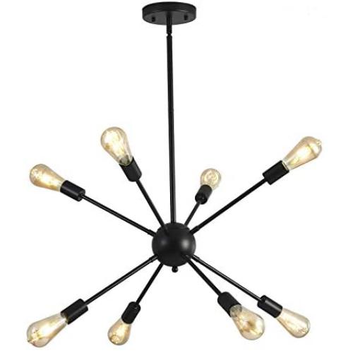 Modern Creative Sputnik Chandelier, American Style Mid Century Pendant Lighting Industrial Vintage Ceiling Light Fixture for Living Room/Bedroom/Dining Room