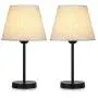 Bedside Table Lamp Set of 2 - Nightstand Lamps with Linen Fabric Shade - Desk Lamp for Bedroom, Living Room, Girls Room, Kids Room, Dorm Bedside Table Lamp Set of 2 - Nightstand Lamps with Linen Fabric Shade - Desk Lamp for Bedroom, Living Room, Girls Room, Kids Room, Dorm