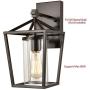 Industrial Lantern Wall Sconces Glass Shade, Bronze Metal Finish Wall Lamp with Lantern Cage for Stairwell Bar Bedroom Dining Room Entryway Hallway