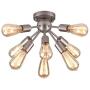 mirrea Mid-Century Semi-Flush Mount Sputnik Ceiling Light with 8 Lights for Foyer Entry Way Hallway Kitchen Dining Room Small Bedroom Living Room Brushed Nickel Metal Fixture